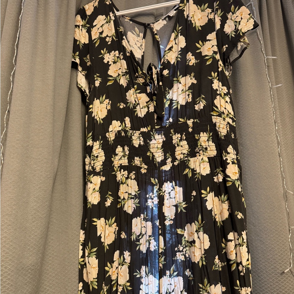 Floral Black Maxi Jumpsuit